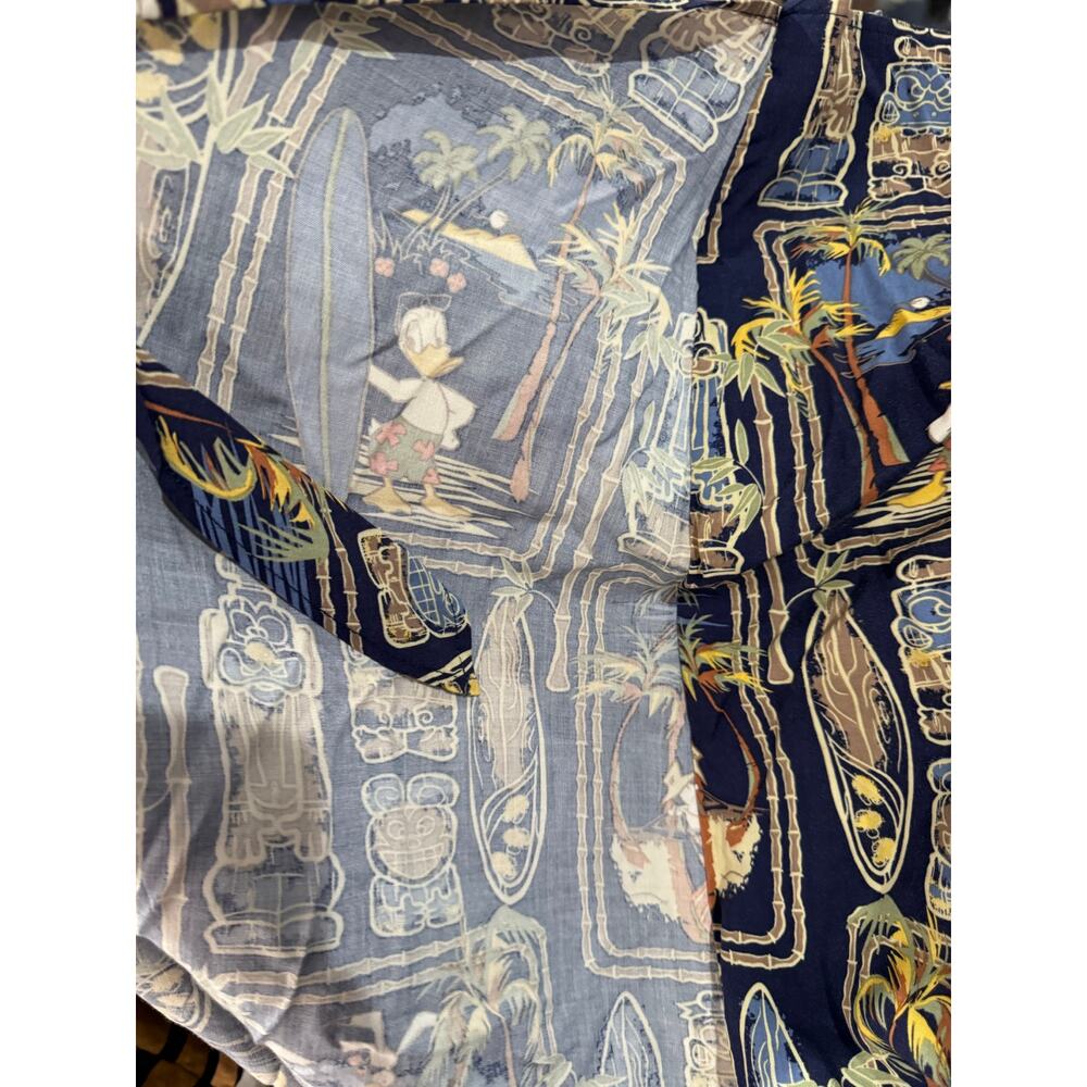 Vintage Disney Store Blue Hawaii Night Nineties Tiki Wrap Skirt Large - Picture 5 of 7
